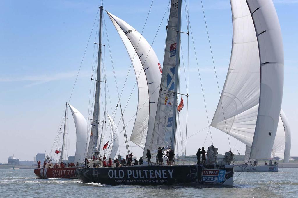2013-14 Clipper Round the World Yacht Race fleet departs The Netherlands ©  Peter van Aalst
